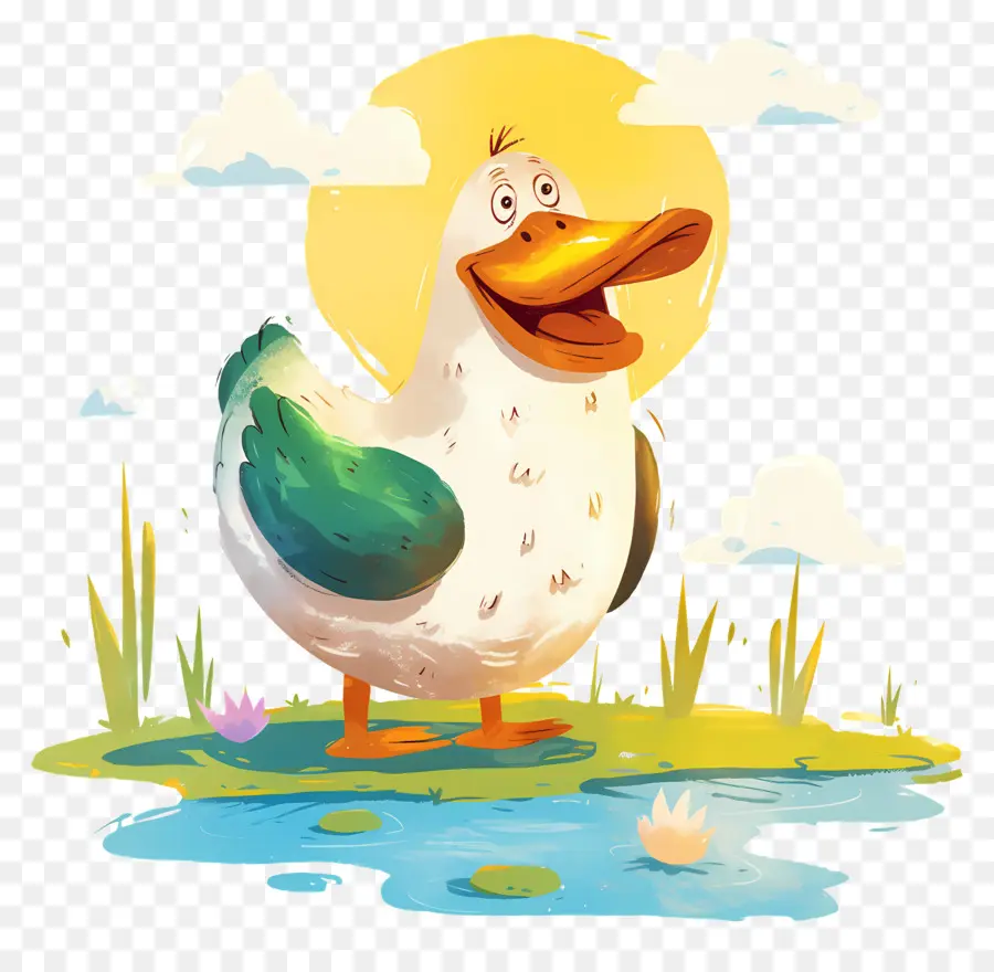 Pato De Dibujos Animados，Estanque PNG