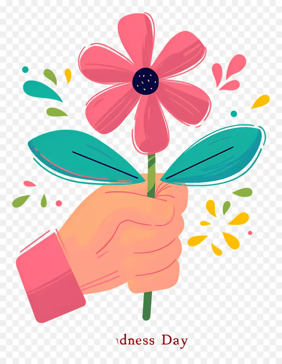 Día Mundial De La Bondad，Mano Con Flor PNG