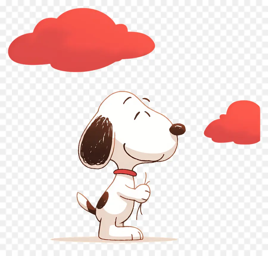 Primavera Snoopy，Snoopy Con Nubes Rojas PNG