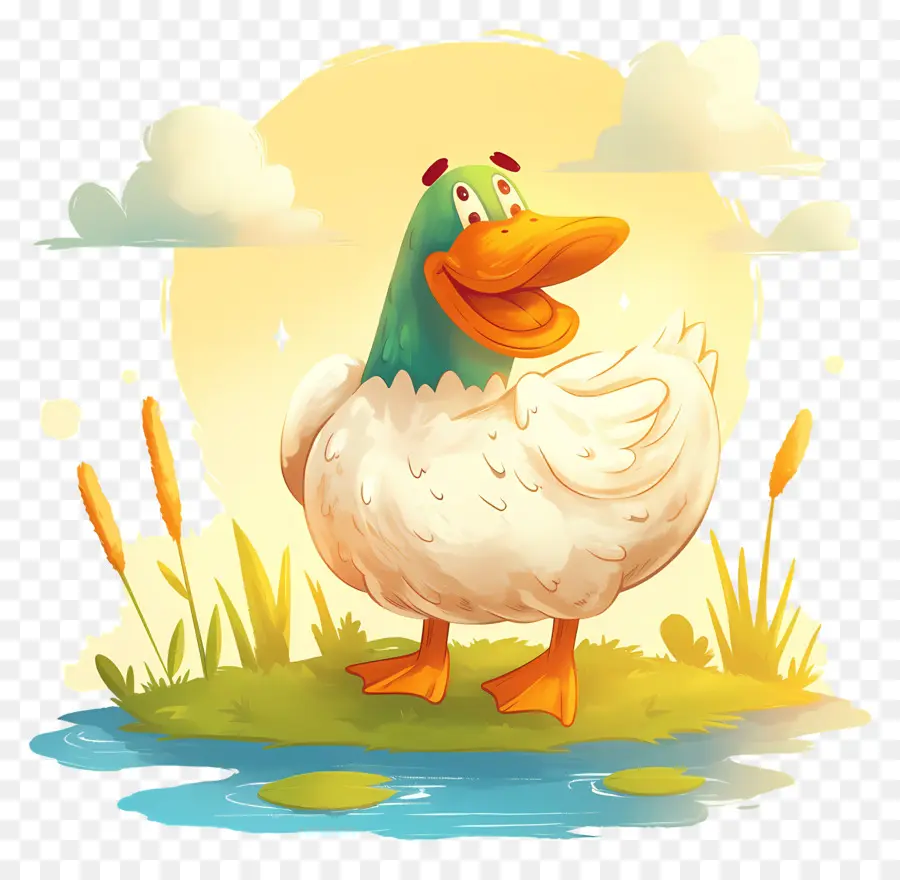 Pato De Dibujos Animados，Estanque PNG