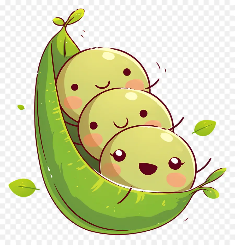 Guisantes Kawaii，Guisantes Felices PNG