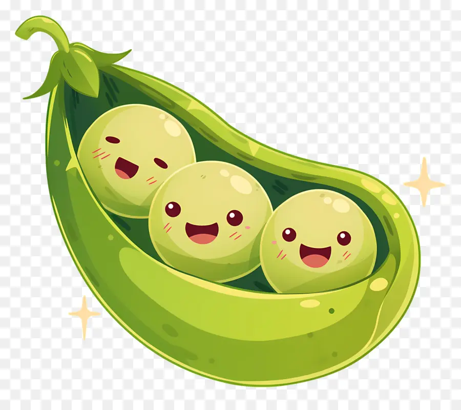 Guisantes Kawaii，Guisantes Felices PNG