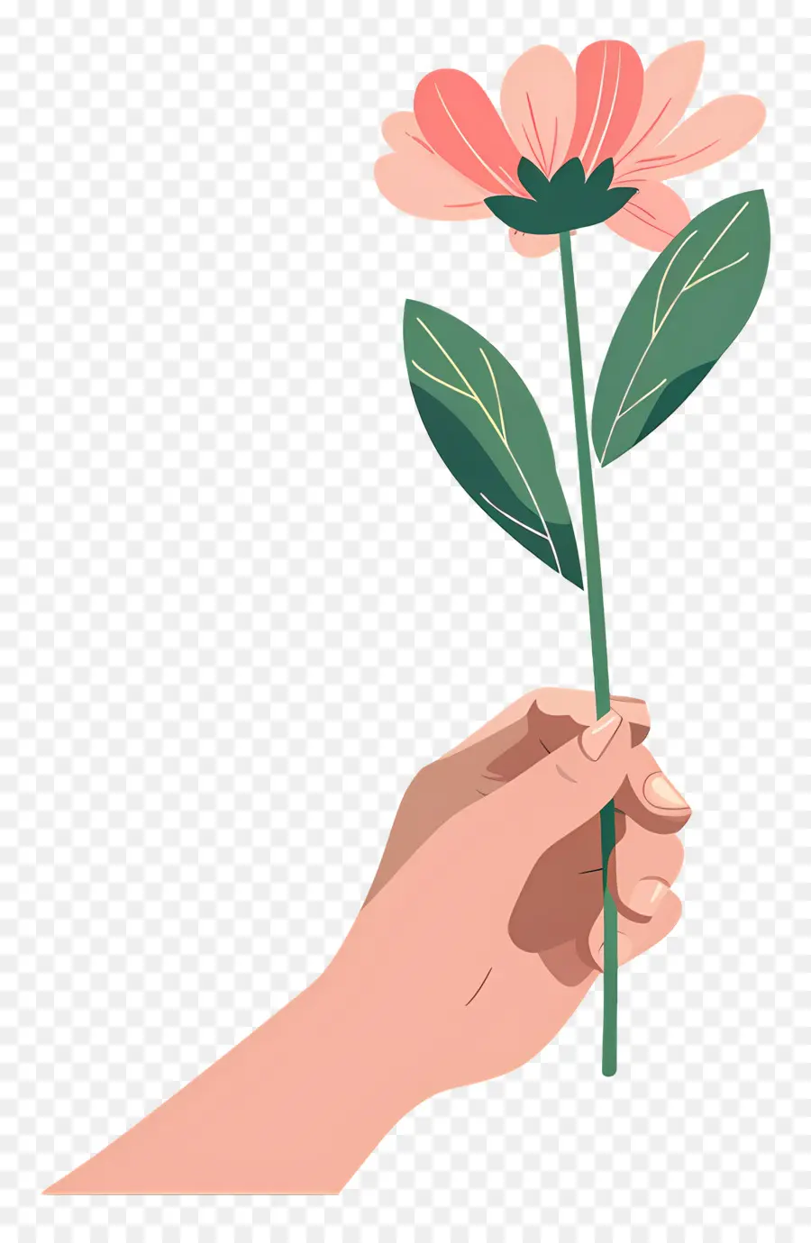 Día Mundial De La Bondad，Mano Que Sostiene El Tulipán Rosa PNG