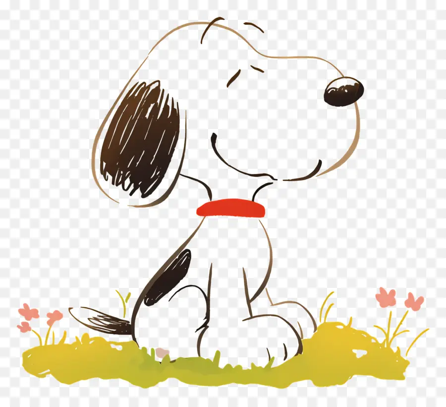 Primavera Snoopy，Perro De Dibujos Animados Sentado PNG