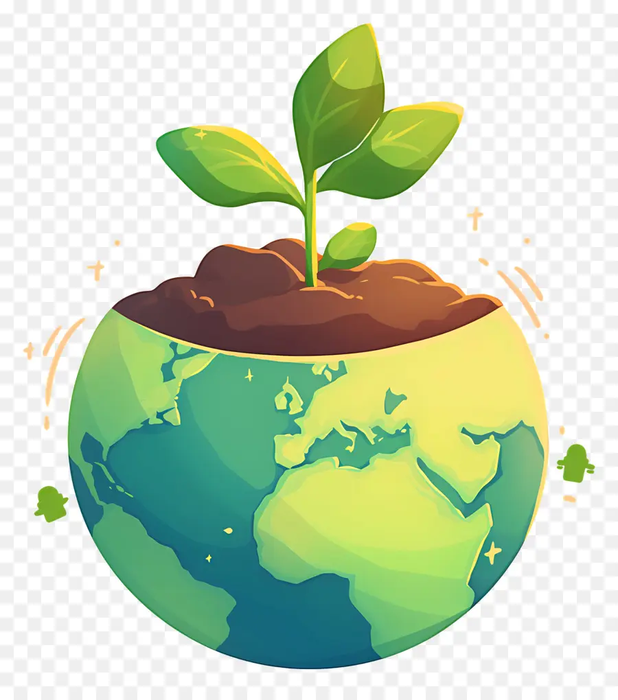 Planeta Verde，Tierra Con Planta PNG