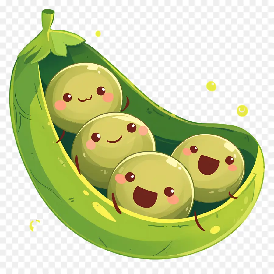 Guisantes Kawaii，Guisantes Felices PNG