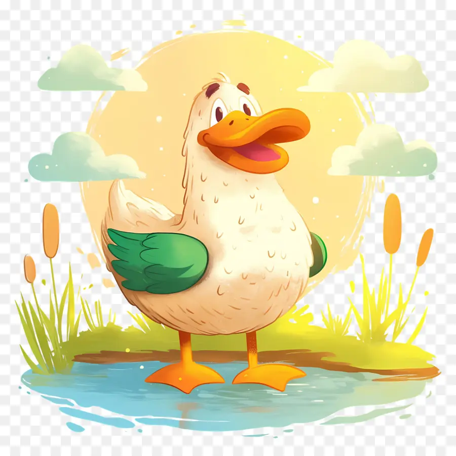 Pato De Dibujos Animados，Estanque PNG