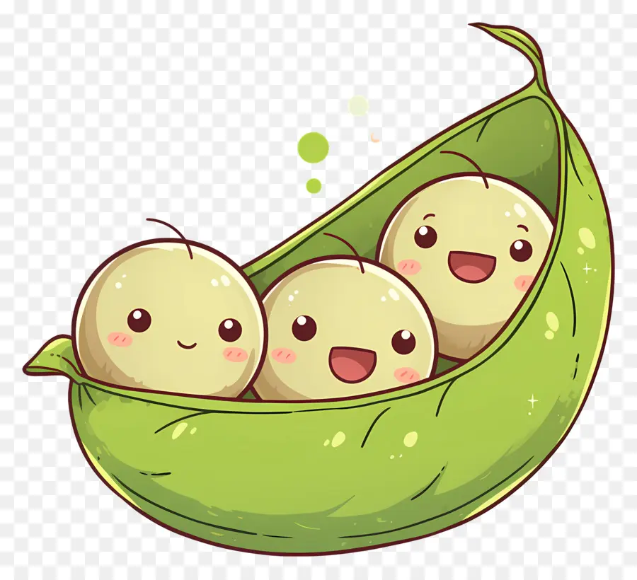 Guisantes Kawaii，Guisantes Felices PNG