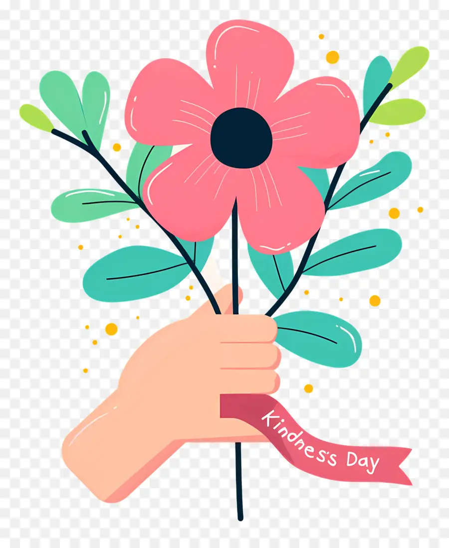 Día Mundial De La Bondad，Mano Con Flor PNG