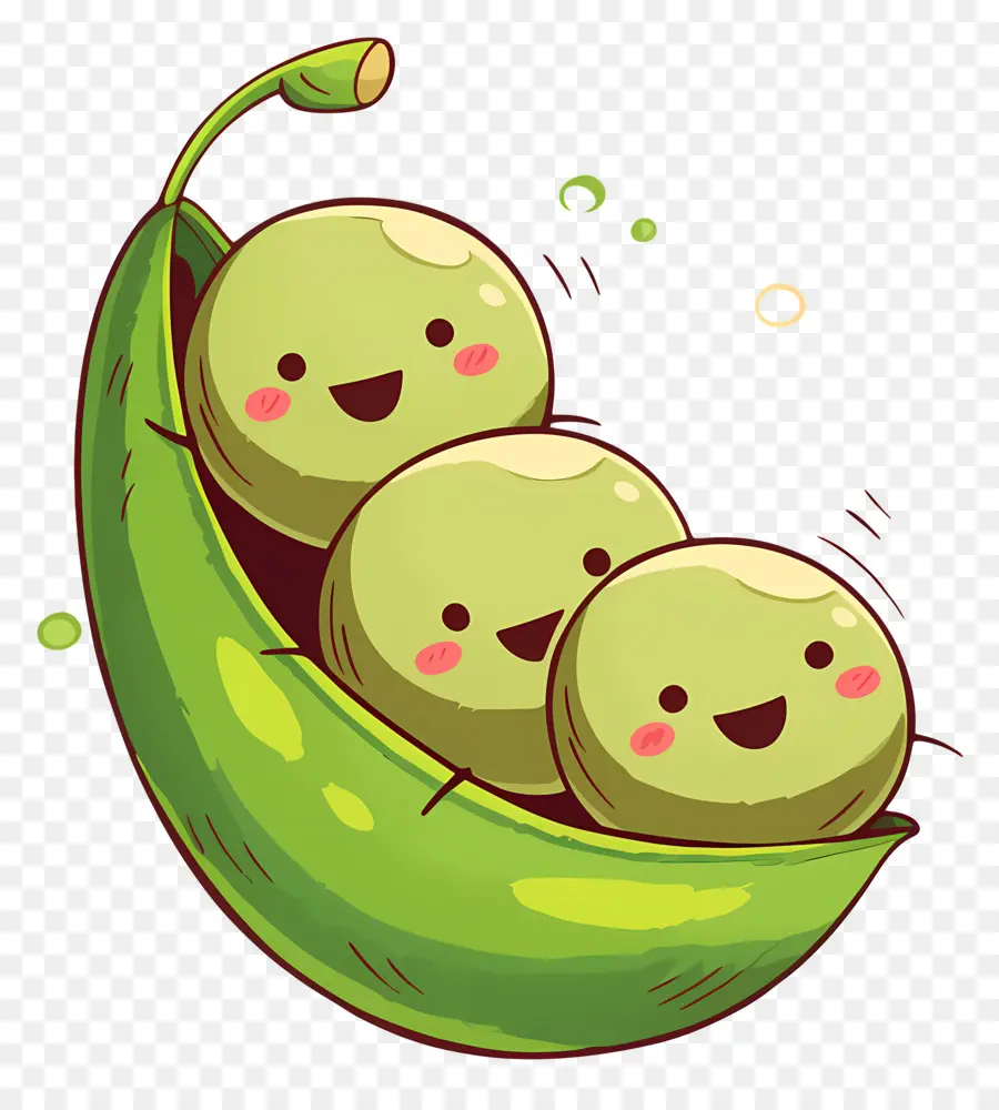 Guisantes Kawaii，Guisantes Felices PNG