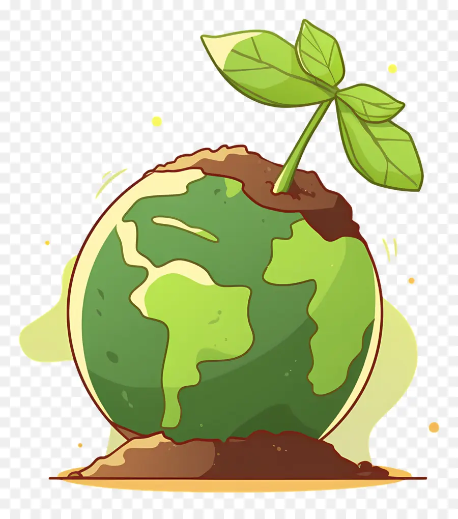 Planeta Verde，Tierra Con Brote PNG