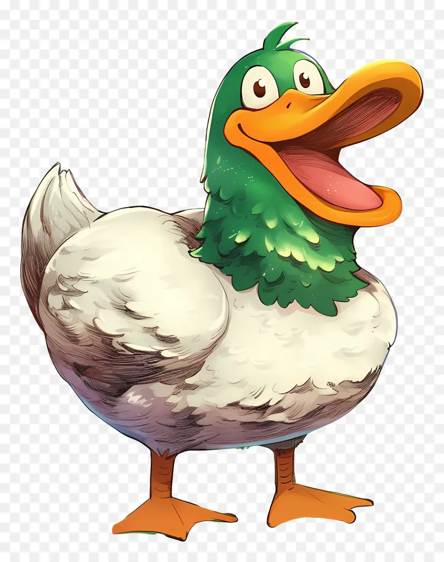 Pato De Dibujos Animados，Pato Feliz PNG