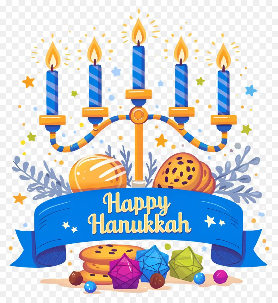 Menorá De Hanukkah，Celebración De Jánuca PNG