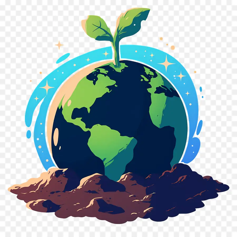 Planeta Verde，Tierra Con Planta PNG