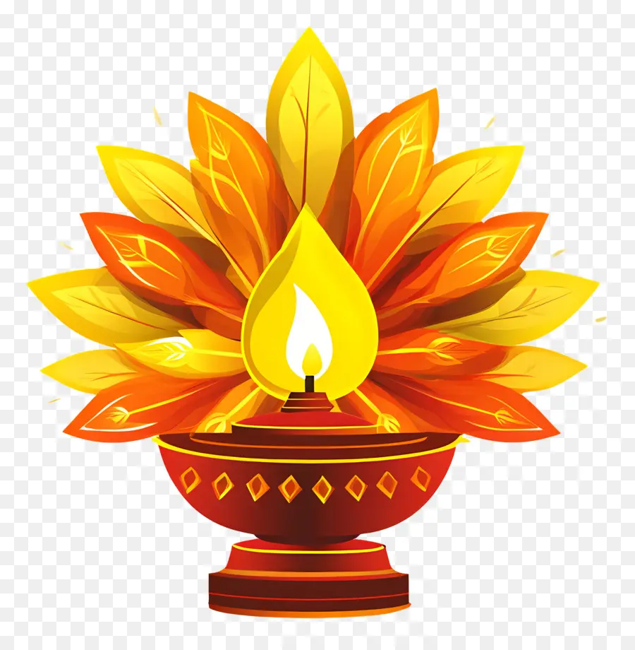 Pongal Feliz，Lámpara Con Hojas PNG