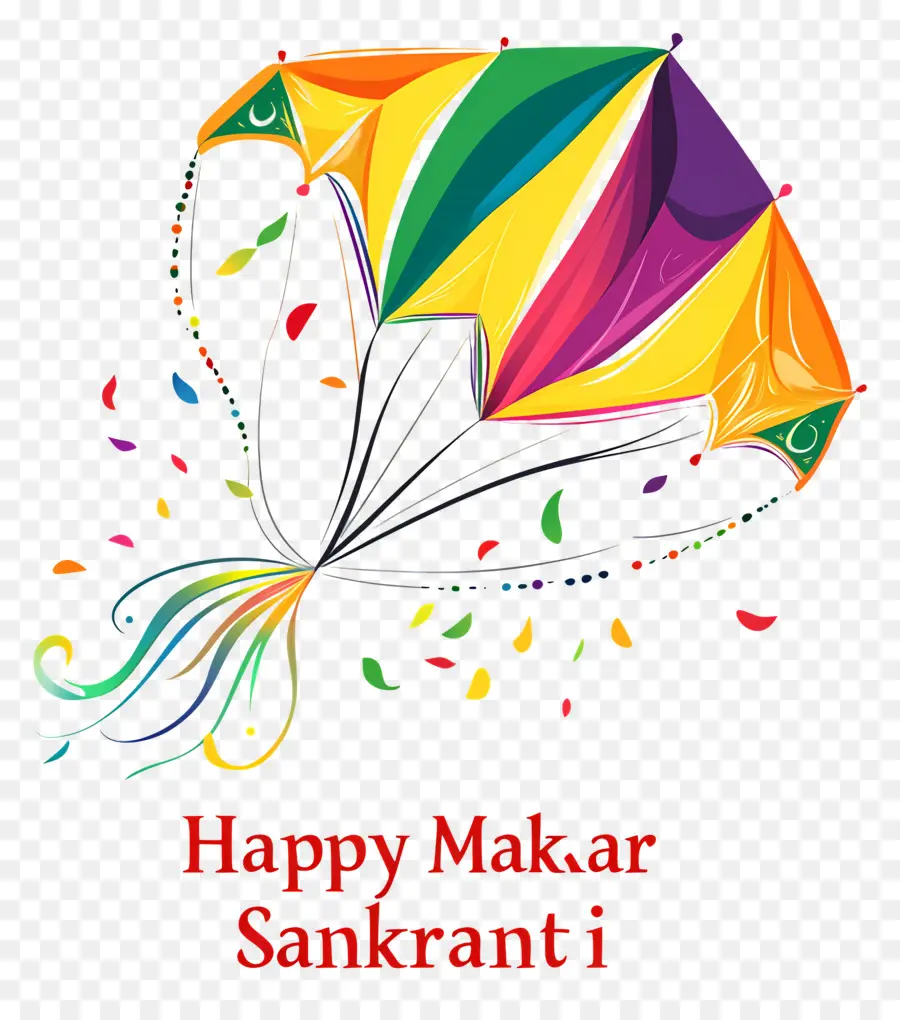 Makar Sankranti，Cometa Colorida PNG