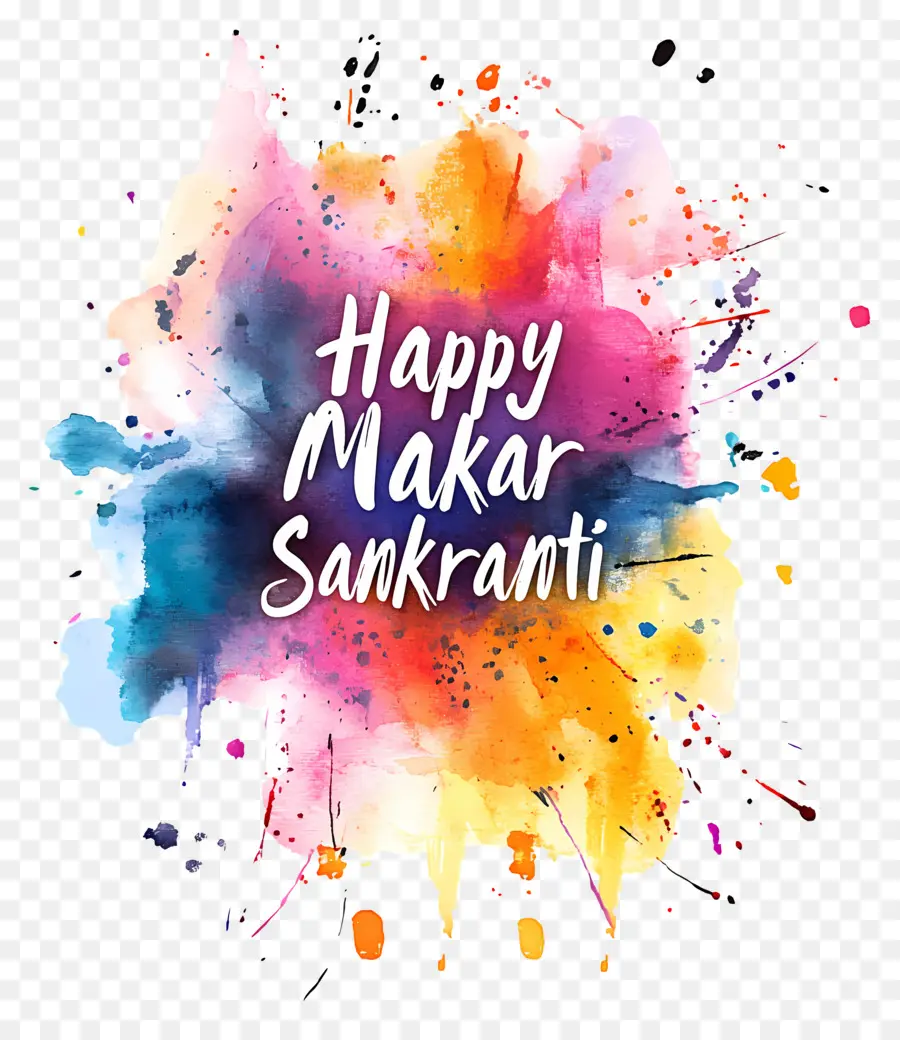 Makar Sankranti，Salpicaduras De Colores PNG