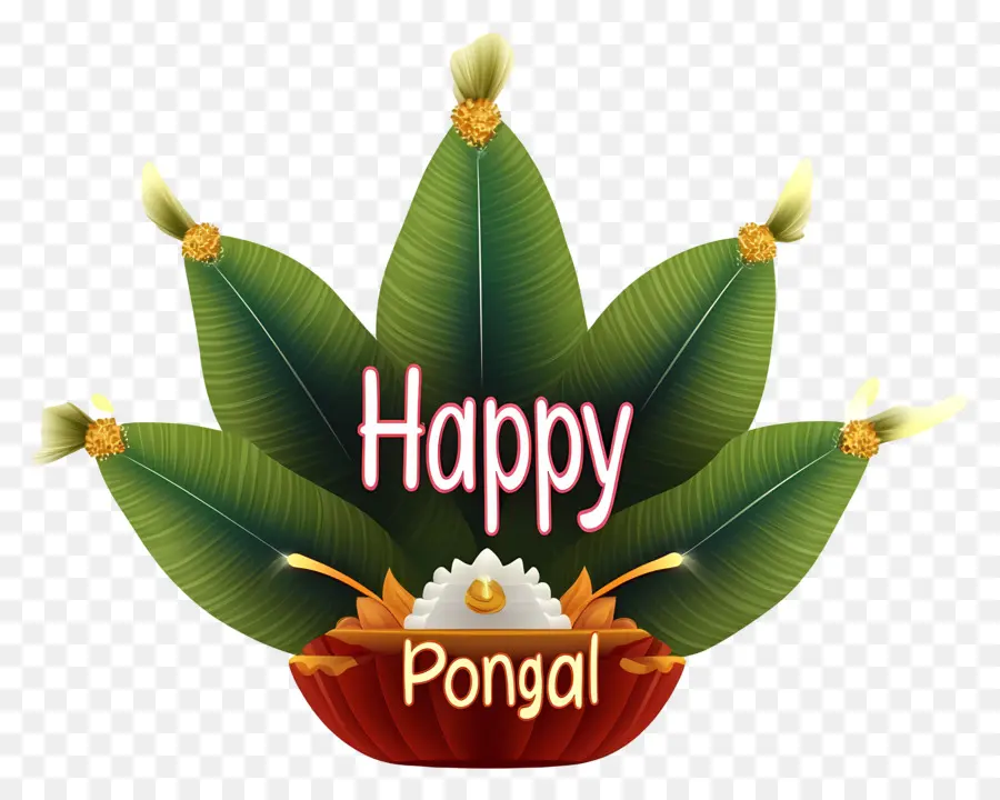 Pongal Feliz，Hojas De Plátano Y Arroz PNG