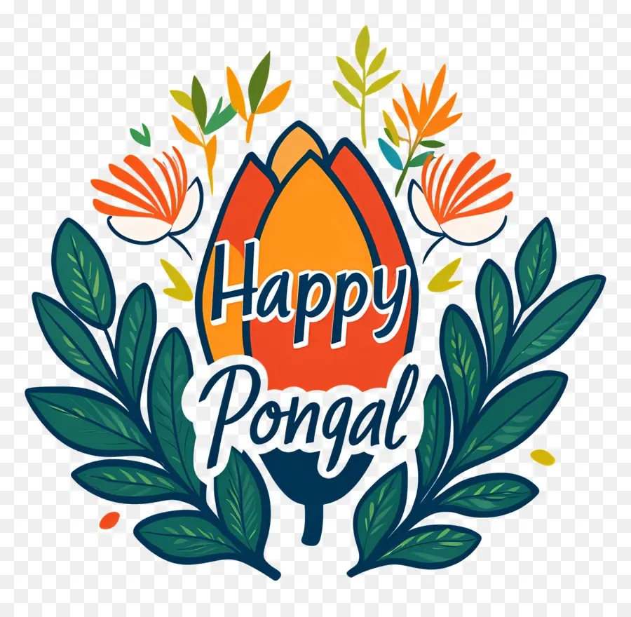 Pongal Feliz，Arreglo Floral PNG