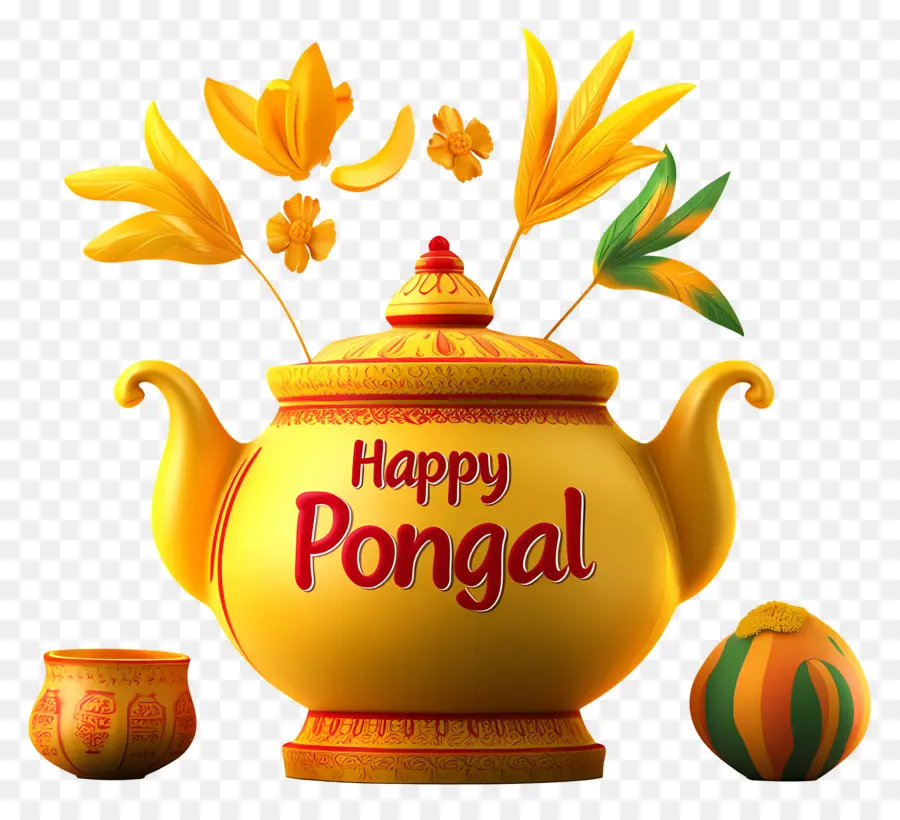 Pongal Feliz，Olla Amarilla PNG