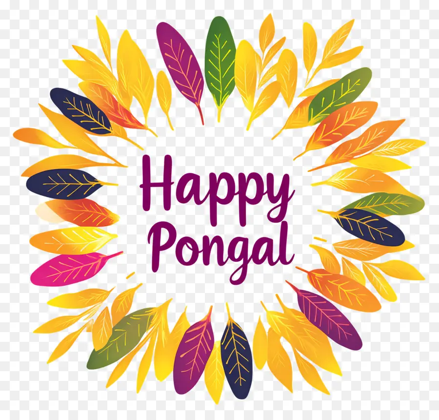 Pongal Feliz，Corona De Hojas PNG