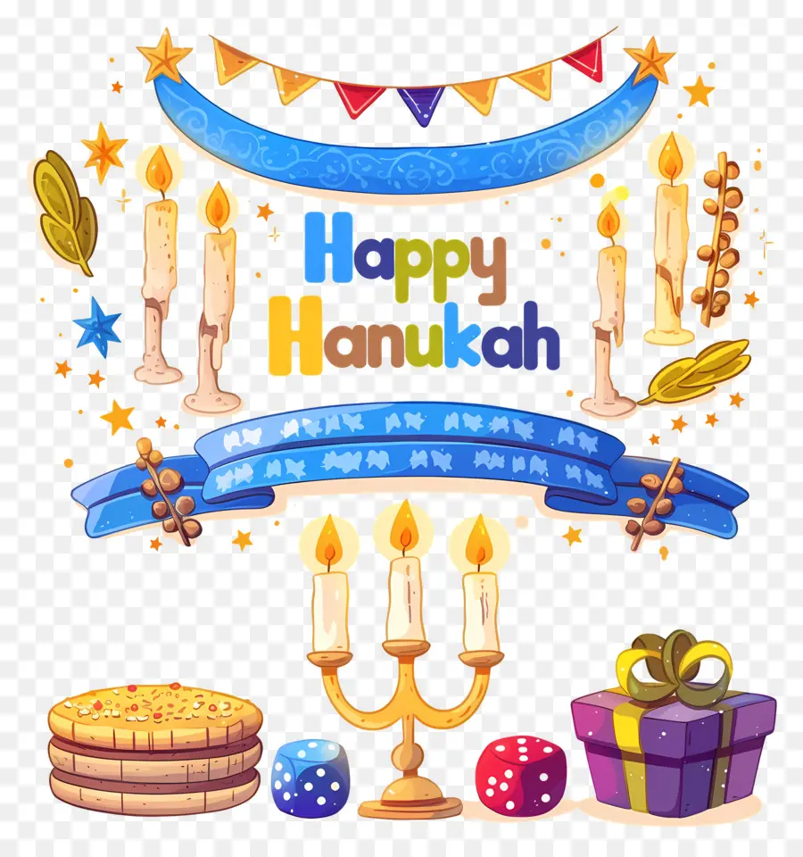 Menorá De Hanukkah，Celebración De Jánuca PNG