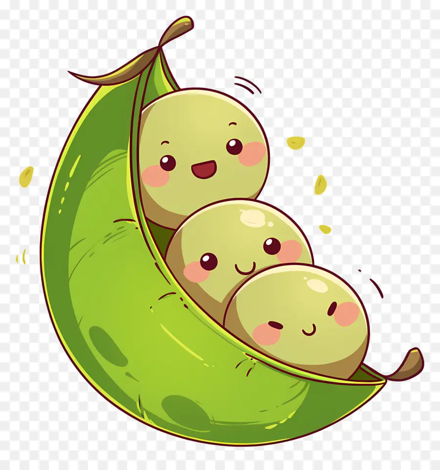 Guisantes Kawaii，Guisantes Felices PNG