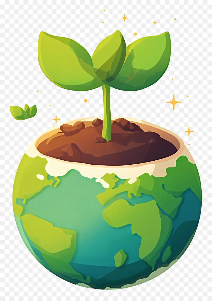 Planeta Verde，Tierra Con Planta PNG