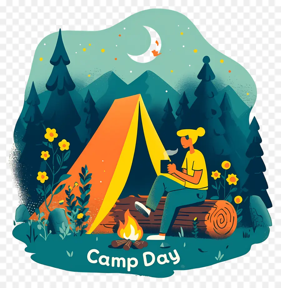 Día Nacional Del Campamento，Ilustración Del Día De Campamento PNG