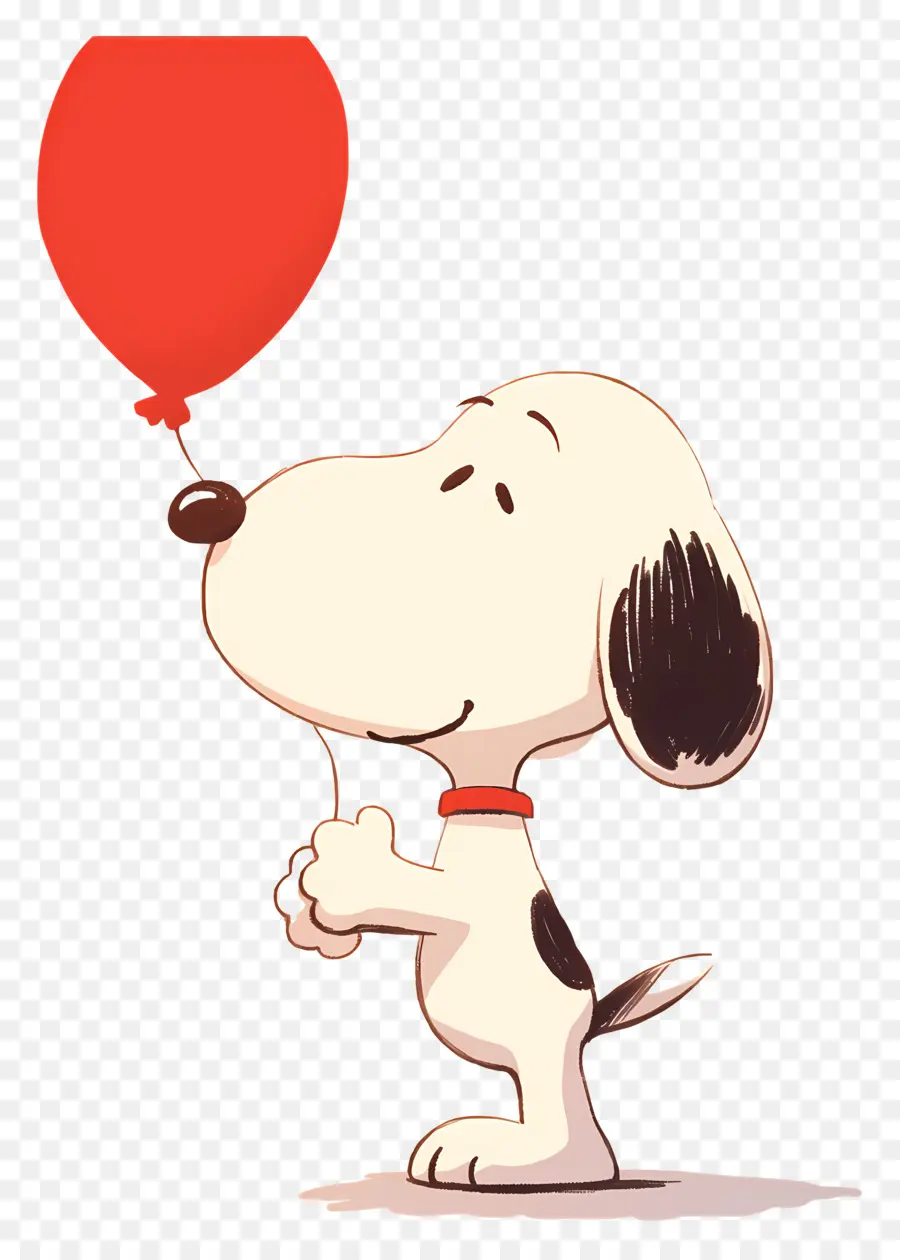 Snoopy Sosteniendo Un Globo，Perro De Dibujos Animados Con Globo PNG