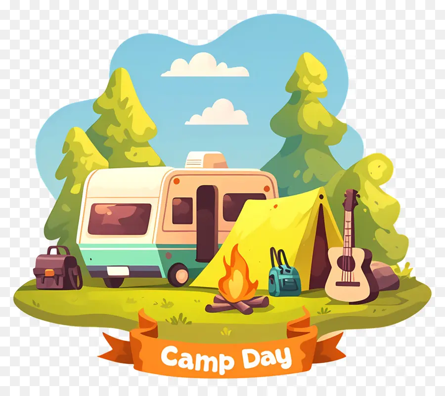 Día Nacional Del Campamento，Ilustración Del Día De Campamento PNG