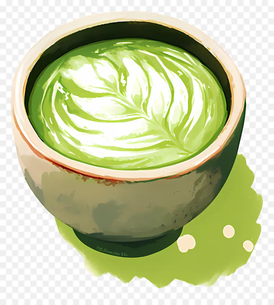 Té Matcha Con Leche，Matcha Verde PNG