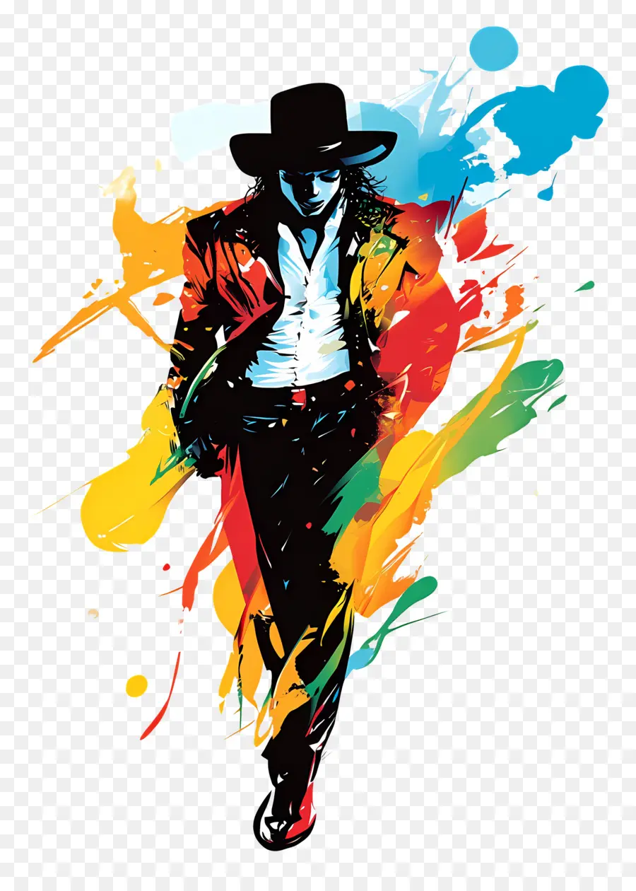 Michael Jackson，Silueta Colorida PNG