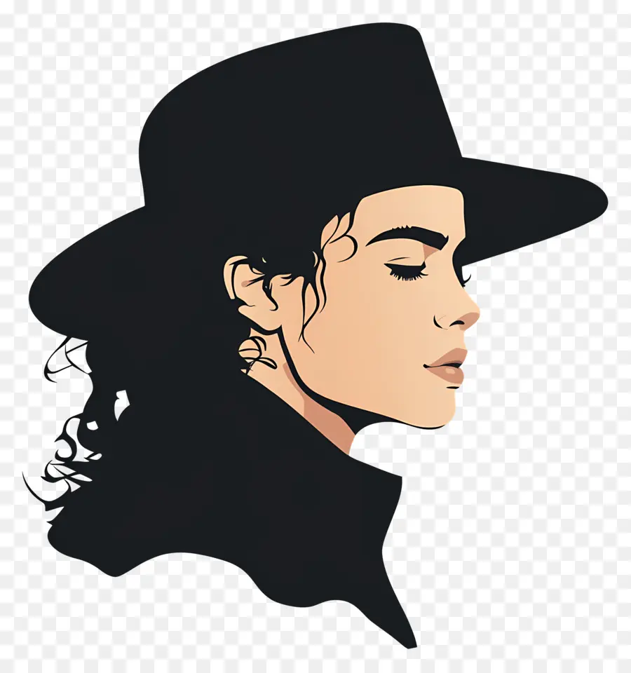 Michael Jackson，Perfil Con Sombrero PNG