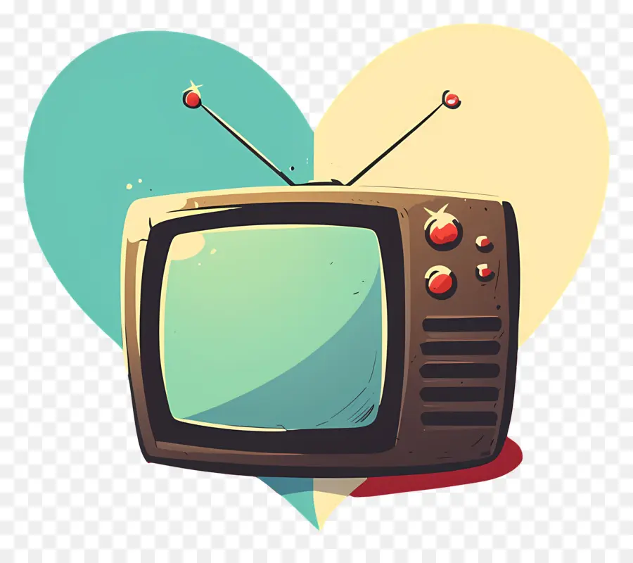 Día Mundial De La Televisión，Tv Retro Y Corazón PNG