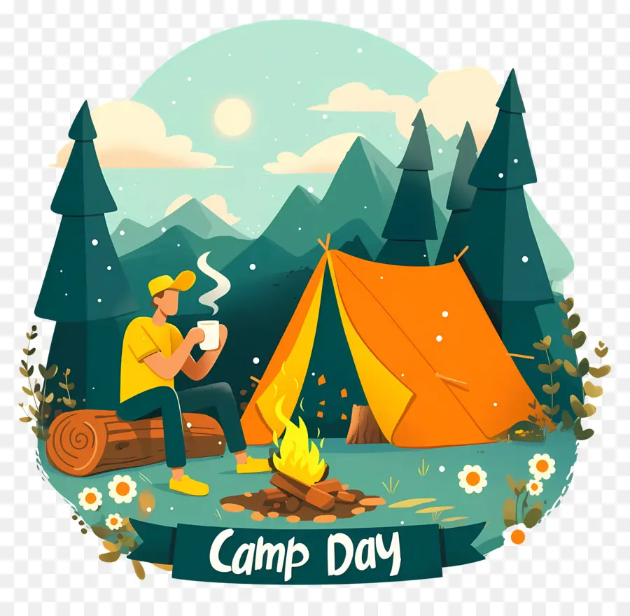 Día Nacional Del Campamento，Ilustración Del Día De Campamento PNG