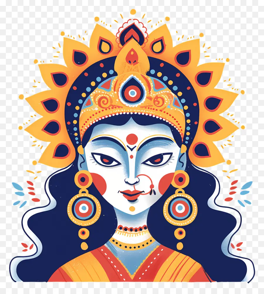 Dussehra，Ilustración De La Diosa Vibrante PNG