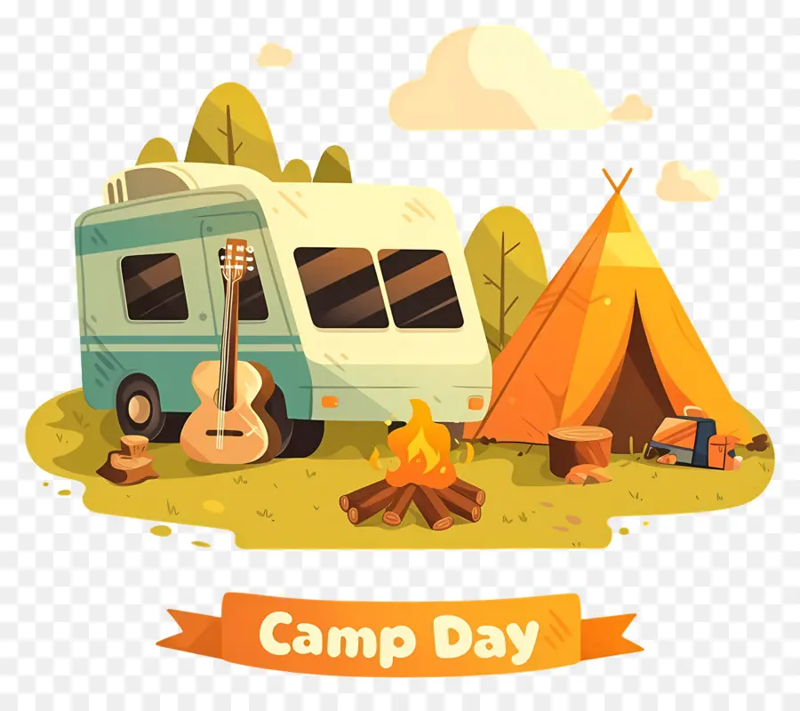 Día Nacional Del Campamento，Ilustración Del Día De Campamento PNG