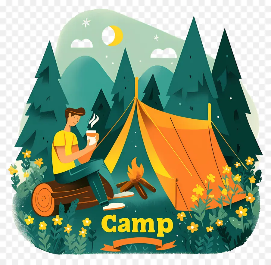 Día Nacional Del Campamento，Ilustración Del Día De Campamento PNG