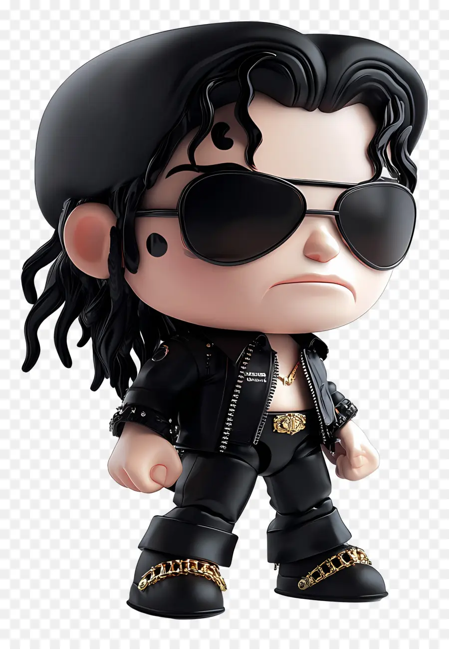 Michael Jackson，Personaje Chibi Con Gafas De Sol PNG