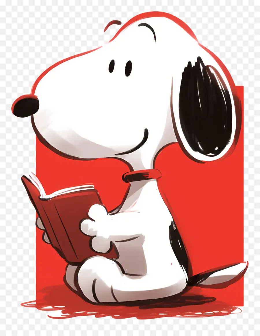 Libro De Lectura De Snoopy，Perro Con Libro PNG