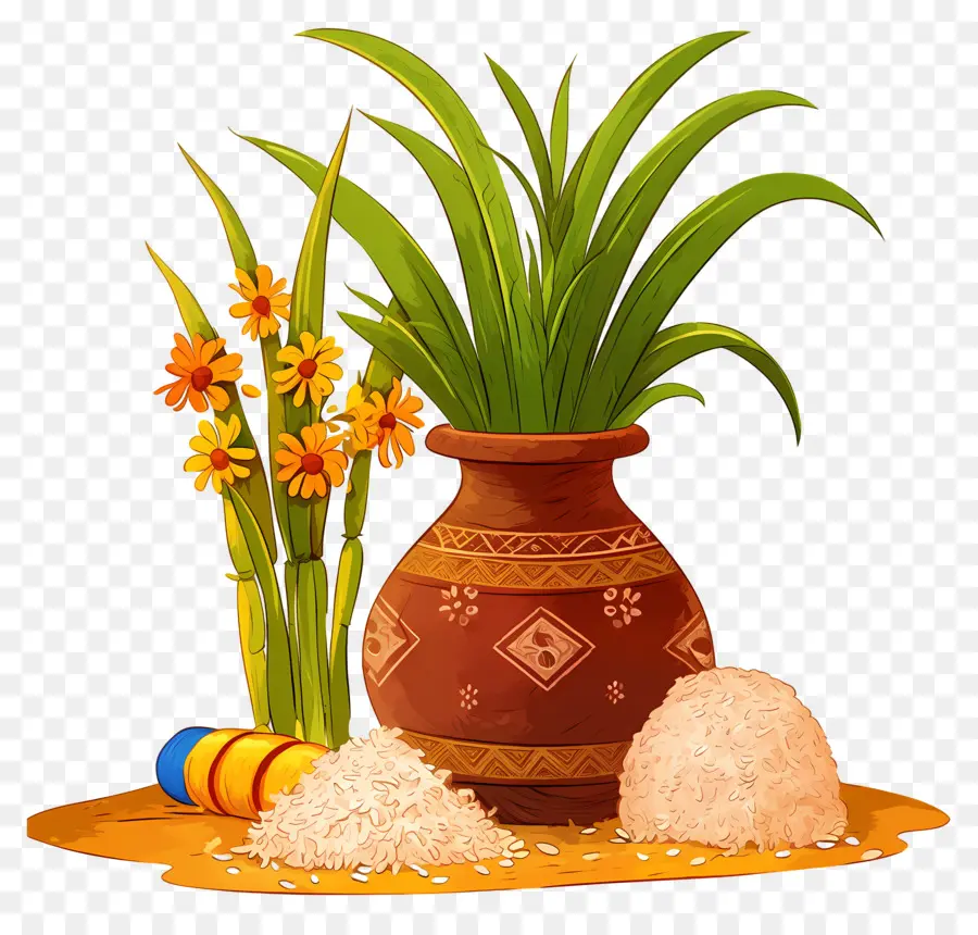 Olla Pongagal，Maceta Decorativa Con Plantas PNG