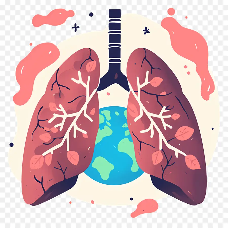 Día Mundial De La Neumonía，Tierra Con Pulmones PNG