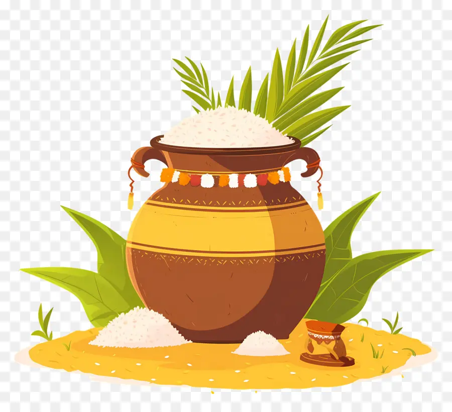 Olla Pongagal，Maceta Decorativa Con Arroz PNG