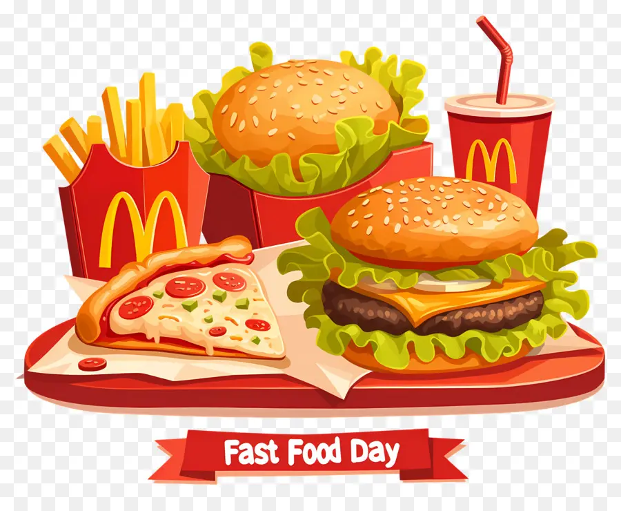 Día Nacional De La Comida Rápida，Hamburguesa Y Papas Fritas PNG