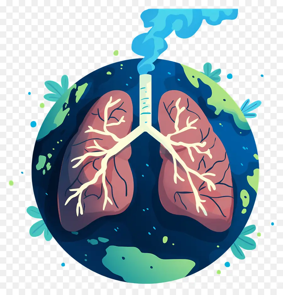 Día Mundial De La Neumonía，Tierra Con Pulmones PNG