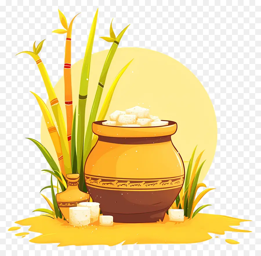 Olla Pongagal，Olla Con Caña De Azúcar PNG