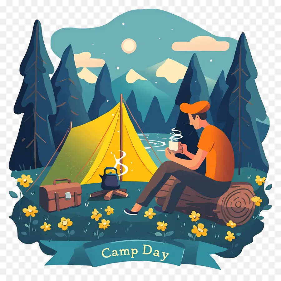 Día Nacional Del Campamento，Ilustración Del Día De Campamento PNG