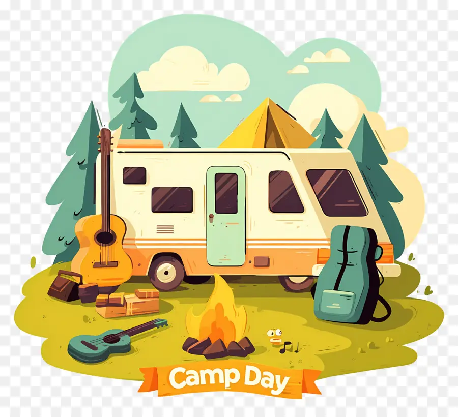 Día Nacional Del Campamento，Ilustración Del Día De Campamento PNG