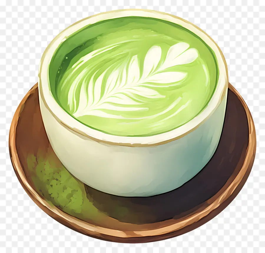 Té Matcha Con Leche，Matcha Latte PNG